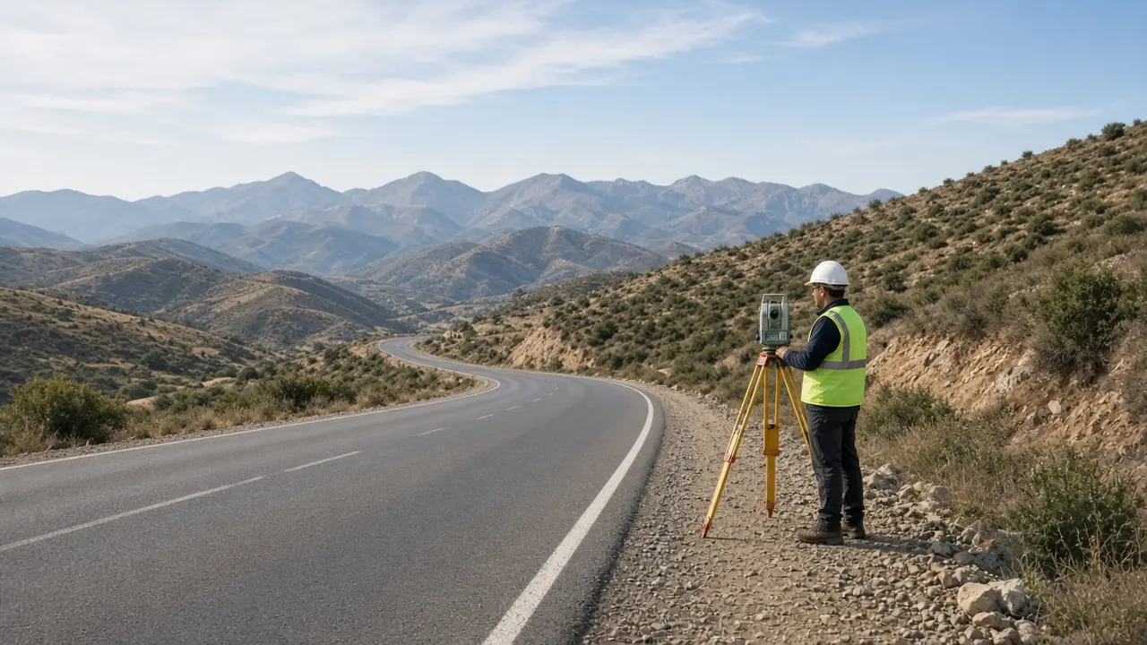 Yol koridorunda arazi ölçümü